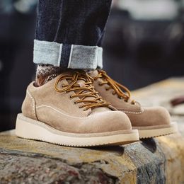 Dress Shoes Maden Autumn Winter Shoes Men's Work Ankle Boot Casual Shoes Outdoor Male's Sneakers Vintage Cow-Suede Leather Short Boots 231101