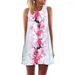 Casual Dresses Liumaohua Feather Print Dress Boho Style Short Beach 2023 Summer Women Shift Vestido O-911