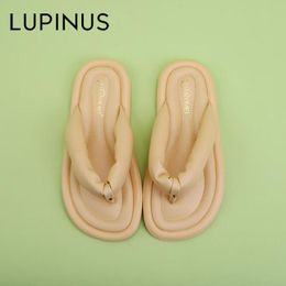 Slippers LUPINUS Open Toe Elegant Brand Design Platform Flip Flops Soft Sole Summer Beach Chunky Slides Shoes Women