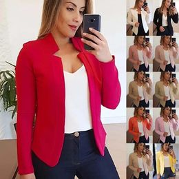 Women's Suits Blazers Women Blazer Spring Autumn Notched Long Sleeve Slim Solid OL Workwear Blazer Coats ZCWT1899 231101