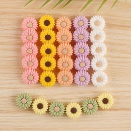 Baby Teethers Toys Kovict 10Pcs 20MM Flower Silicone Beads Teether Chewable For Making Necklace Pacifier Chain Accessories 230331