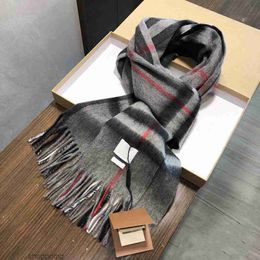 Mens Cashmere Scarf Classic Plaid Scarves Soft Touch Warm Wraps with Tags Autumn Winter Long Shawls Silk Head Scarf for