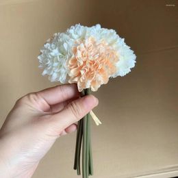 Decorative Flowers 6 Heads Mini Balls Chrysanthemum Silk Flower Gerbera Small Bouquet Artificial DIY Home Decoration Arrangement