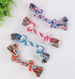 18cm Dog Toys Pet Supplies Pet Dog Puppy Cotton Chews Knot Toy Durable Braided Bone Rope Funny Tool SHip2958104