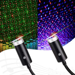 Night Lights 3 Colors USB Starry Sky Projector LED Night Lights Plug in Car Atmosphere Ambient Star Galaxy Lamp Light Roof Ceiling Decoration P230331