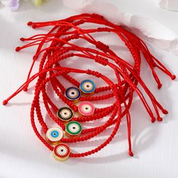 Evil Eye Eyelash Bracelet Women Handmade Woven Red Rope Chain Lucky Eyes Beads strap Bracelets Girl Party Jewelry Gift Couple