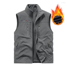 Men's Vests 897504629 Men's 2023 Men Military Waistcoat Vest Casual Sleeveless Jacket Two Side Plus Size 6XL Large Male Travel Coat