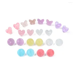 Stud Earrings 20pc 925 Silver Needles Round Butterfly Heart Acrylic Cartilage Tragus Lobe Ear Piercing Jewellery Accessories