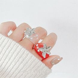 Cluster Rings Transparent Pearl Strawberry Cute Women's Ring Korean Lovely Flower Resin Female Sweet Summer Opening Index Finger