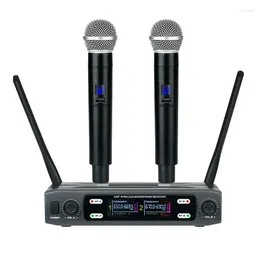 Microphones 1Set Wireless Microphone System Handheld Karaoke Mic For Party Meeting Church Show Home