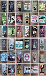 Coffee Metal Sign Vintage Tin Sign Plaque Metal Vintage Wall Decor for Kitchen Coffee Bar Cafe Retro Metal Posters Iron Painting Y7237052