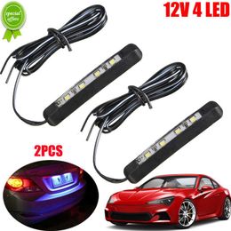 New 2Pcs 12V Car Motorcycle Led Tiny Rear Number Plate Light Lamps 4 Led Car Number Plate Tail Light License Plate Decoration Light