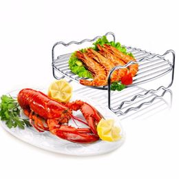 Tools & Accessories Summer Kitchen Supplies Tray Skewers Double-layer Barbecue Tool Stainless Steel Bracket Camping Fryer Grill