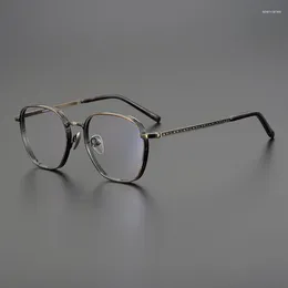 Sunglasses Frames Vintage Titanium Square Optical Glasses Frame Men Women Retro Fashion Prescription Eyeglasses Handmade Myopia Full Rim