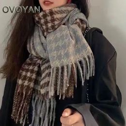 Scarves 2023 The Houndstooth Scarf Female Winter Warm Korean Version of All match Student Couple High value Shawl Trend 231101