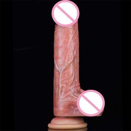 Sex Toy Massager Adult Massager Zhenjiba No. 7 Women's Masturbation Device Colour Makeup Liquid Silicone Imitation Penis Double-layer Dildo Products