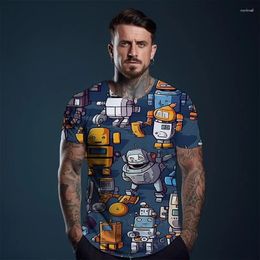 Men's T Shirts 2023 Holiday Casual Loose T-shirt Robot 3d Printing Fashion Technology Comfortable Simple