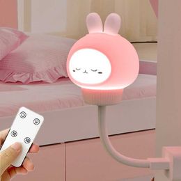 Night Lights LED Chlidren USB Night Light Cute Cartoon Night Lamp Bear Timing Remote Control for Baby Kid Gift Bedroom Decor Bedside Lamp P230331