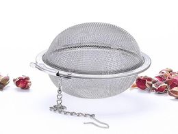 304 Stainless Steel Tea Strainer Tea Pot Infuser Mesh Ball Philtre With Chain Tea Maker Tools Drinkware2134554