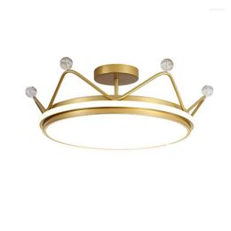 Pendant Lamps Warmly Boys Girls Room Led Ceiling Lights Lamparas Deco Wedding Crown Light Luminaire Bedroom Study Strip