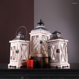 Candle Holders Nordic Art Holder Outdoor Vintage Wooden Wood Tea Light Candlelight Dinner Decorations