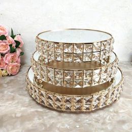 Candle Holders 10pcs)Wedding Gold Silver Metal 3 Layers Cake Stand Table Crystal Centrepieces Flower Qq517