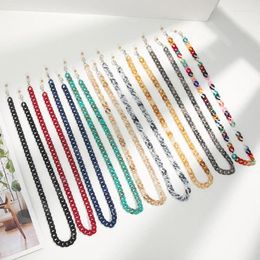 Sunglasses Frames 2023 Acrylic Chain Women Anti Slip Reading Eyewears Colorful Resin Clip Mask Holder Neck Strap Lanyard