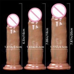 Sex Toy Massager Adult Massager 3 Size Moving Foreskin Realistic Strap on Dildo Big Cock Penis with Suction Cup Anal Buttplug Dildos for Women Shop