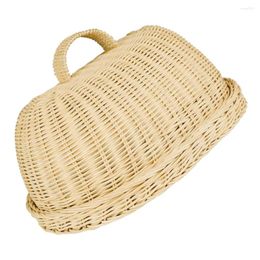 Dinnerware Sets Fruit Dish Rattan Cover Snack Serving Tray Lid Woven Dome Kitchen Supplies Covered