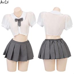 Ani Anime Girl School Student Uniform Costumes Women Cute Plaid Maid Outfit Cosplay Pleated Skirt cosplay