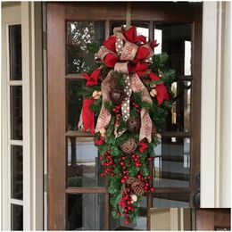 Christmas Decorations Christmas Decorations Wreath Candy Artificial Window Wall Door Hanging Garlands Rattan Home Decoration Year 2023 Dh8T9