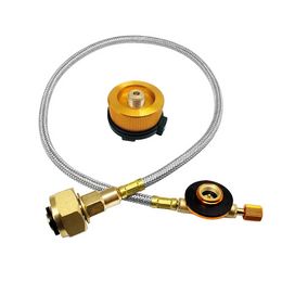 Outdoor Gas Stove Camping Stove Propane Refill Adapter Burner LPG Flat Cylinder tank Coupler Container Adapter Save Metal Tube Camp nbsp;Cooking