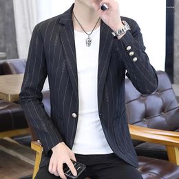 Men's Suits 2023 Striped Casual Suit Slim Korean Version Of A Small Single West Coat Youth