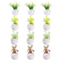 Decorative Flowers Miniature Mini Bonsai House Potted Decor Artificial Simulation Model Accessories Tiny Pots Ornaments Succulents Vase