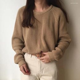 Women's Sweaters Korean Fashion Ladies Full Sleeve Women Knitting Sweater Solid O-Neck Pullover And Jumper Loose