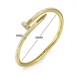 Designer charm Japan and South Korea Fashion Stainless Steel Bracelet Nail Couple Jewellery Open With logo