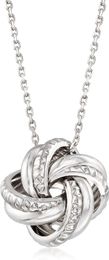 Necklaces Italian Sterling Silver Love Knot Pendant Necklace