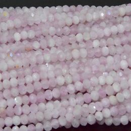 Loose Gemstones Natural Kunzite Faceted Rondelle Beads 4.2mm Thickness About 3.3mm