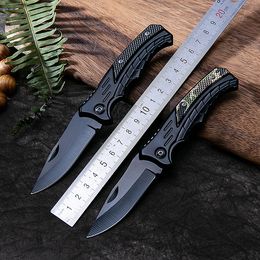 Small Folding Knife Portable Camping Knife Multi function Stainless Steel Pocket Knife EDC Tool Cutter Black Blades