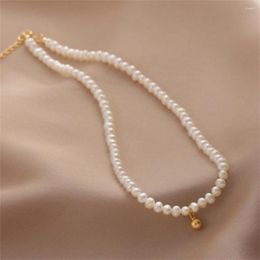 Pendant Necklaces Imitation Pearl Chain Beads Choker For Women Layered Twisted Metal Rope Clavicle Jewellery Collar