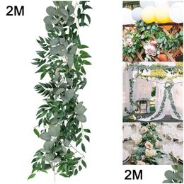 Decorative Flowers Wreaths Decorative Flowers Artificial Hanging Eucalyptus Vine Leaves Garland Party Fake Vines Rattan Plants Ivy W Dhwez