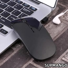 Mice Ultra thin USB 2.4Ghz wireless mouse 1600DPI 4-button cordless mouse suitable for PC desktop laptop Windows computer 231101