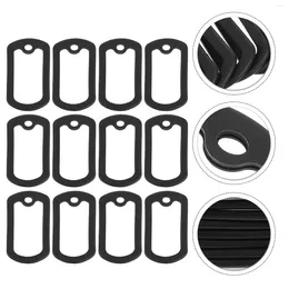 Dog Collars 12 Pcs Label Protective Cover Man Mens Black Necklace Collar Choker Silica Gel Tag