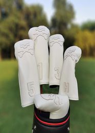 Skull Leather Golf Club Woods Head Cover Driver Fairway 1 3 5 UT Blade Mallet Putter Mixed Set Headcovers Protector 22062019785