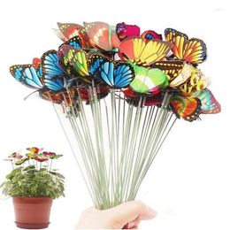 Garden Decorations 50 Pcs Artificial Butterfly Yard Lawn Patio Outdoor Art Ornaments Decorative Crafts