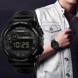 Wristwatches Men Sport Watch Multifunction Military Sports Waterproof Luminous LED Digital Big Dial Fashion Electronic