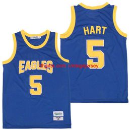 Men Movie Basketball College Temple Owls 5 Kevin Hart Jersey Uniform High School Hip Hop Colour Team Blue Breathable For Sport Fans Embroidery Good