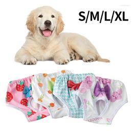 Dog Apparel Cute Print Physiological Shorts For Female Diper Panties Breathable Washable Menstrual Pants Clothes Pet Products