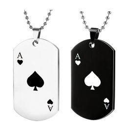 Creative Playing Card Pendant Necklace Stainless Steel Military Brand Necklace Fashion Accessories