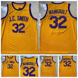 Movies TV Shows Don Cheadle Earl Manigault Jerseys Basketball 32 JC Smith College University Embroidery And Sewn On Yellow Shirt Team For Sport Fans NCAA